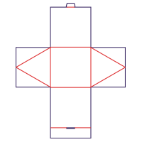 Trekantet vandret kasse - rozkrój