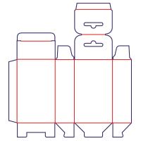 Boks med en klap og en hængsel - rozkrój