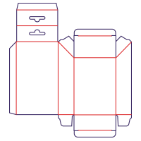 Kasse med skrå låg med ophæng - rozkrój