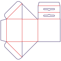 Trekantet boks med vedhæng - rozkrój