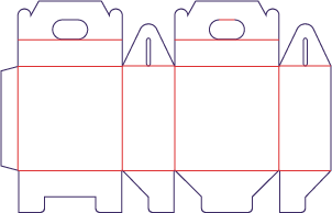 Dekorativ æske med håndtag - rozkrój