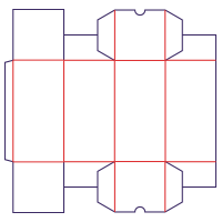 Bog med klap/klapper limet - rozkrój