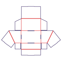 Skrå bakkeæske - rozkrój