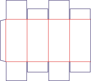 Kasse med fire flapper - rozkrój
