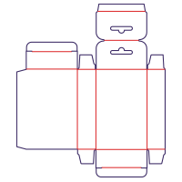 Kasse med to forskudte klapper med ophæng - rozkrój