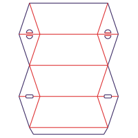 Polygonal pudełko poduszka - rozkrój